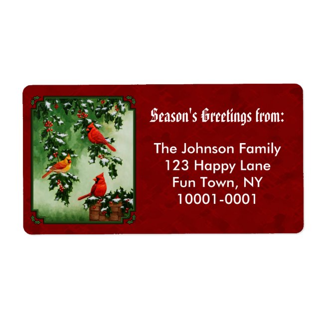 Northern Cardinals and Holly Red (Front)