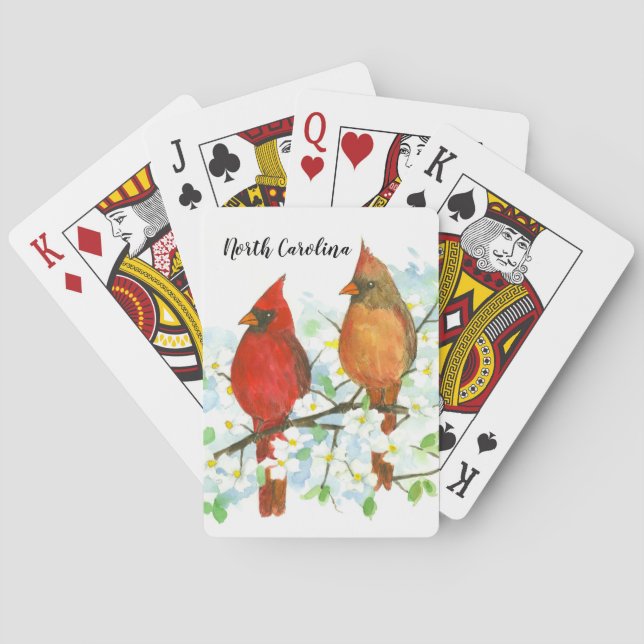 Northern Cardinals North Carolina Birds Playing Cards (Back)