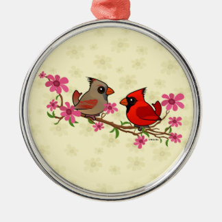 Northern Cardinals on Blossom Branch Metal Tree Decoration