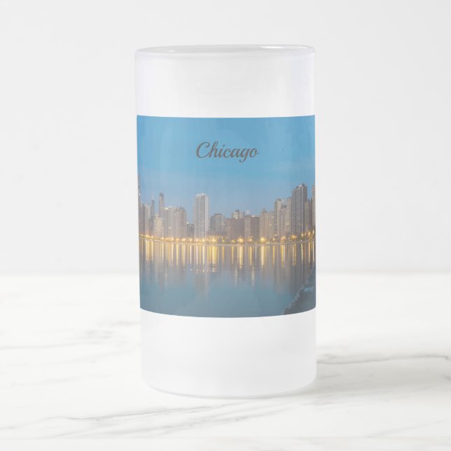 Northern Chicago Cityscape Frosted Mug (Center)