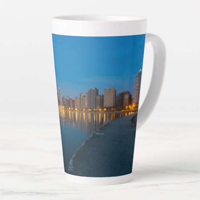 Northern Chicago Cityscape Latte Mug (Right Angle)