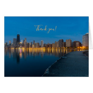 Northern Chicago Cityscape Thank You Card