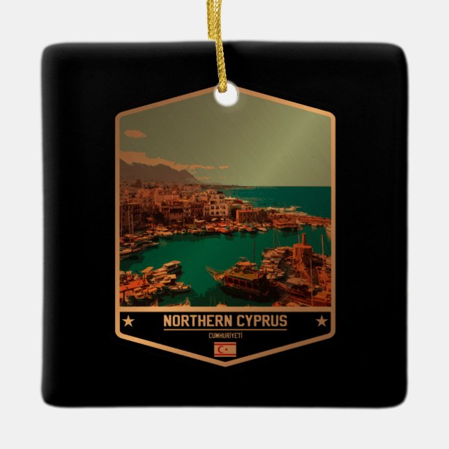 Northern Cyprus Ceramic Ornament (Front)