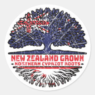 Northern Cyprus Cypriot New Zealander New Zealand Classic Round Sticker