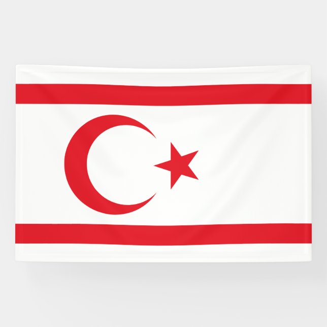 Northern Cyprus Flag Banner (Horizontal)