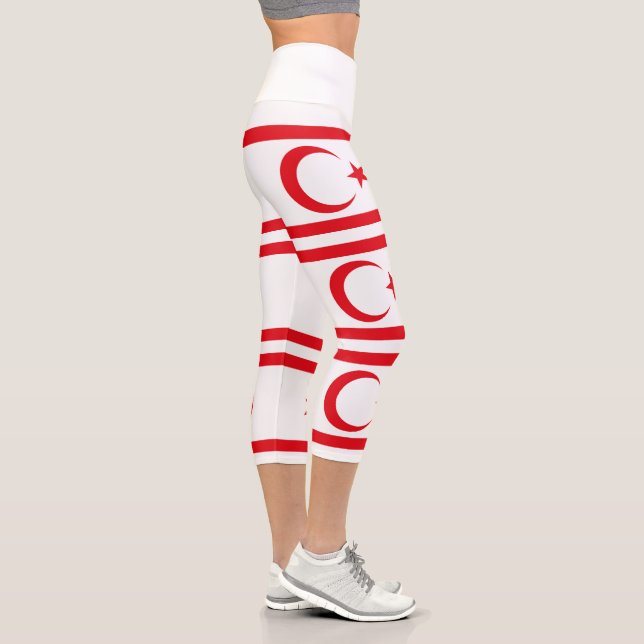 Northern Cyprus Flag Capri Leggings (Right)