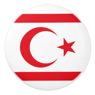 Northern Cyprus Flag Ceramic Knob