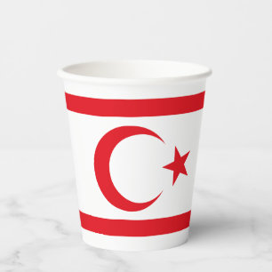 Northern Cyprus Flag Paper Cups