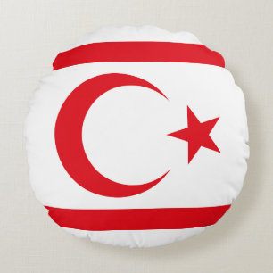 Northern Cyprus Flag Round Cushion