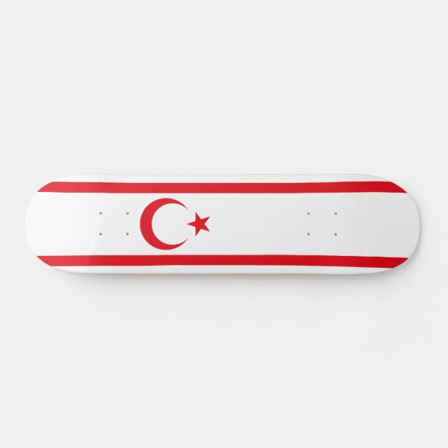 Northern Cyprus Flag Skateboard (Horz)