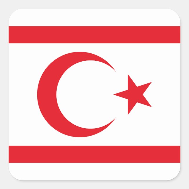 Northern Cyprus Flag Square Sticker (Front)