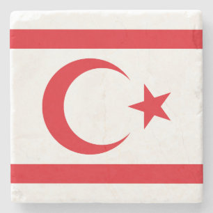Northern Cyprus Flag Stone Coaster
