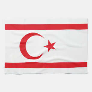Northern Cyprus Flag Tea Towel