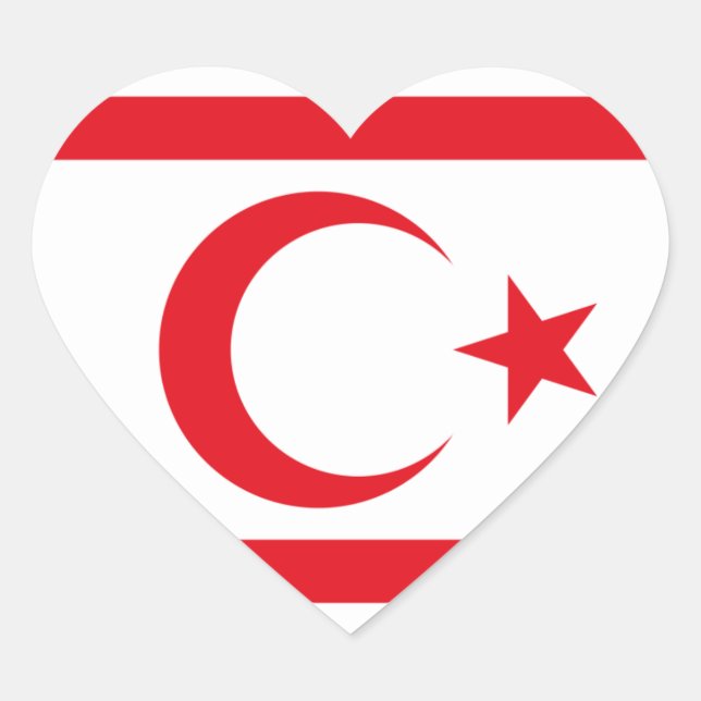 northern cyprus heart sticker (Front)