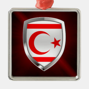 Northern Cyprus Metallic Emblem Metal Tree Decoration