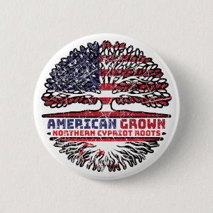 Northern Cyprus Northern Cypriot American USA Tree 6 Cm Round Badge