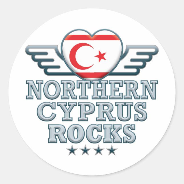 Northern Cyprus Rocks v2 Classic Round Sticker (Front)