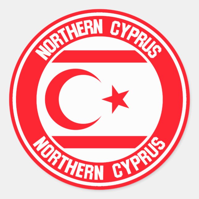 Northern Cyprus Round Emblem Classic Round Sticker (Front)