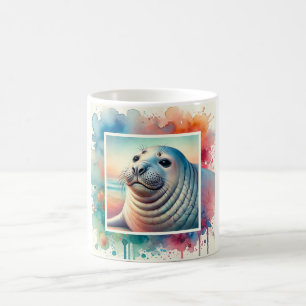 Northern Elephant Seal 260824AREF124 - Watercolor Coffee Mug