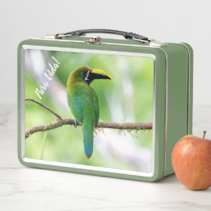 Northern Emerald-Toucanet & Red Headed Barbet Metal Lunch Box