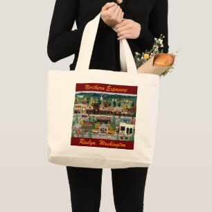 "Northern Exposure" ~ Roslyn, Washington Large Tote Bag