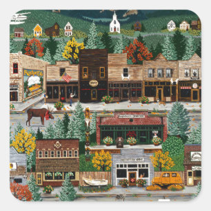 "Northern Exposure" ~ Roslyn, Washington Square Sticker