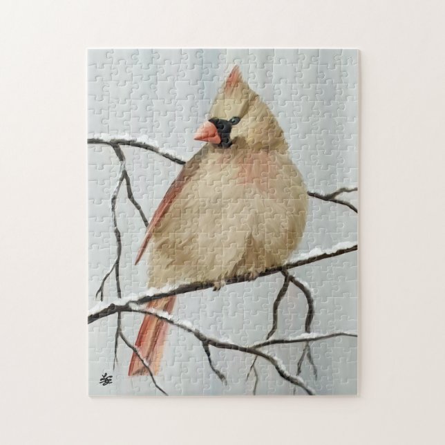 Northern Female Common Cardinal Jigsaw Puzzle (Vertical)