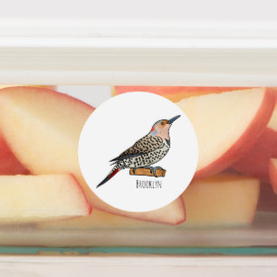 Northern flicker bird cartoon illustration