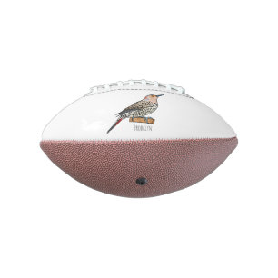 Northern flicker bird cartoon illustration american football