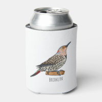 Northern flicker bird cartoon illustration 