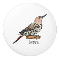 Northern flicker bird cartoon illustration