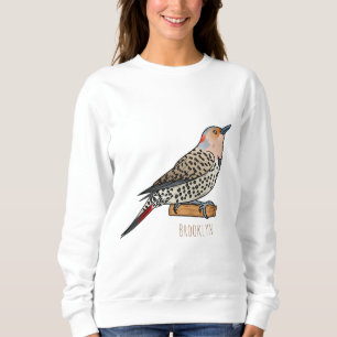 Northern flicker bird cartoon illustration sweatshirt
