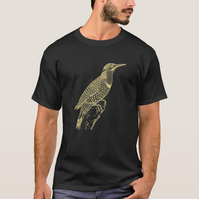 Northern Flicker Birdwatching Ornithologist T-Shirt (Front)