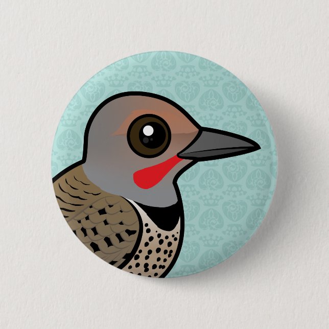 Northern Flicker (red-shafted) 6 Cm Round Badge (Front)