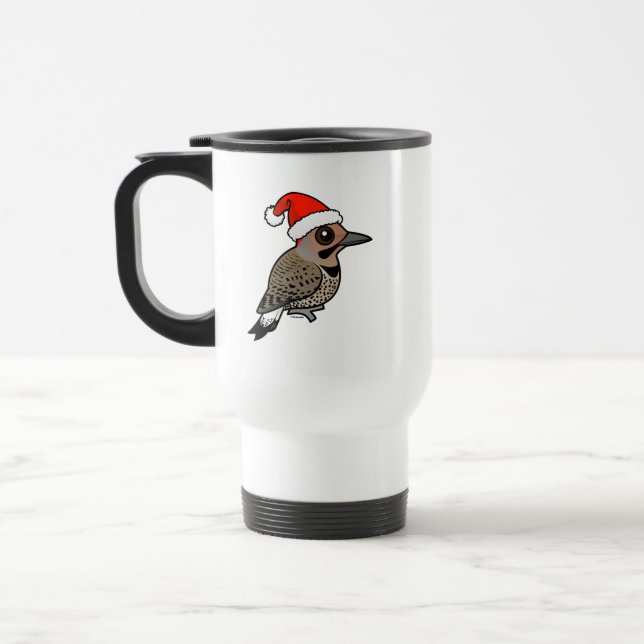 Northern Flicker Santa Claus (yellow shafted) Travel Mug (Left)