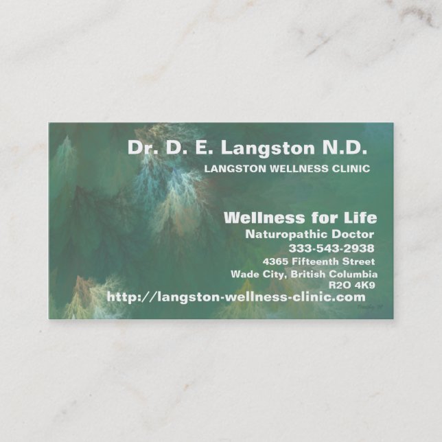 NORTHERN FOREST CANOPY BUSINESS CARD (Front)