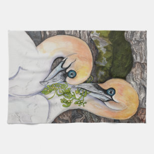 Northern Gannets Art Tea Towel