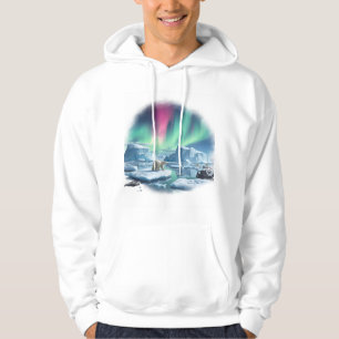 Northern Glow – Arctic Wonderland Illustration Hoodie