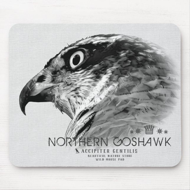 Northern Goshawk Mouse Mat (Front)