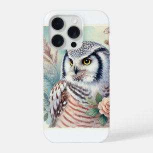 Northern Hawk Owl 060924AREF108 - Watercolor iPhone 15 Pro Case