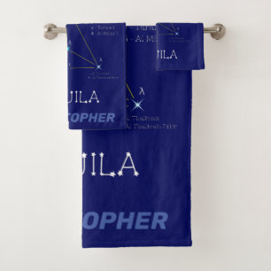 Northern Hemisphere Constellation Aquila Bath Towel Set