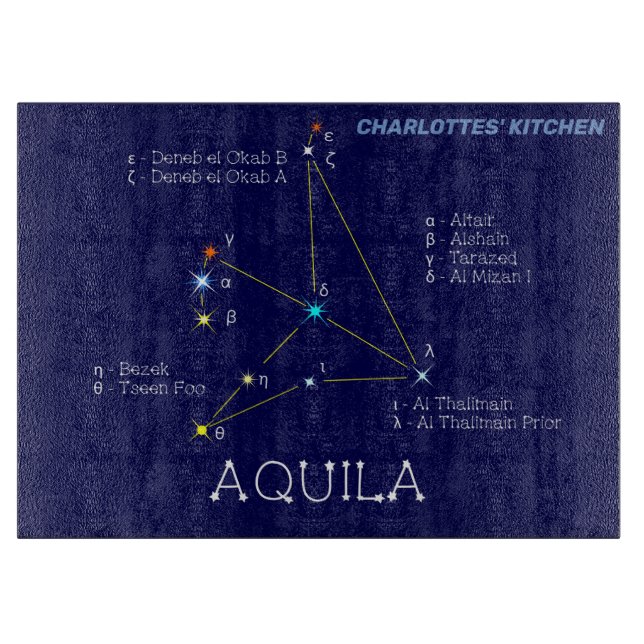 Northern Hemisphere Constellation Aquila Cutting Board (Front)