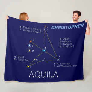 Northern Hemisphere Constellation Aquila Fleece Blanket
