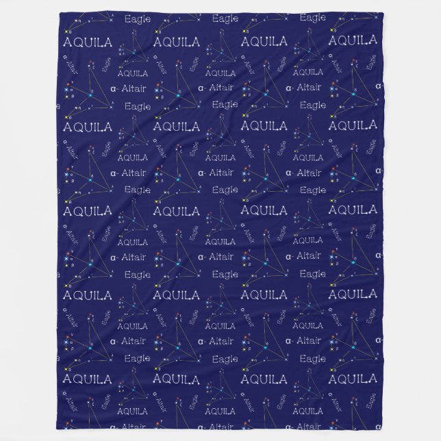 Northern Hemisphere Constellation Aquila Fleece Blanket (Front)