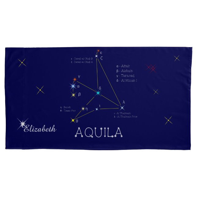 Northern Hemisphere Constellation Aquila Pillowcase (Front)