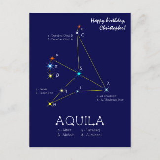Northern Hemisphere Constellation Aquila Postcard
