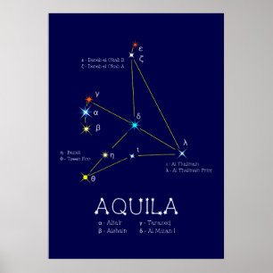 Northern Hemisphere Constellation Aquila Poster