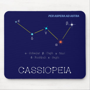 Northern Hemisphere Constellation Cassioipeia Mouse Mat