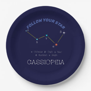 Northern Hemisphere Constellation Cassioipeia Paper Plate