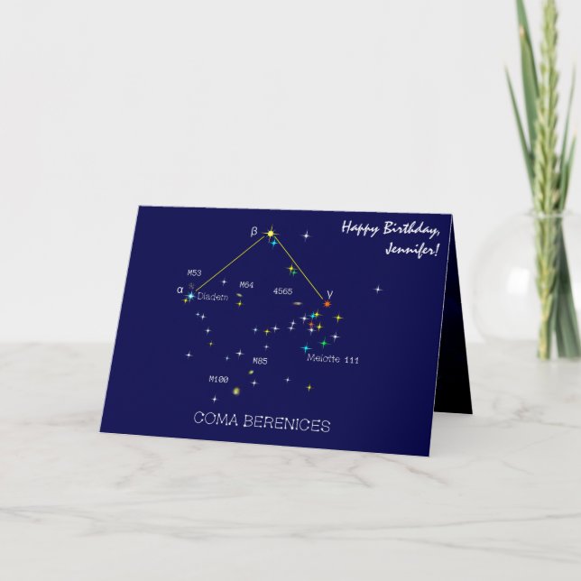 Northern Hemisphere Constellation Coma Berenices Card (Front)